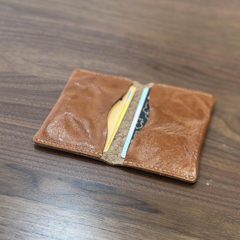 李記 | 原創手工真皮 | 本革パ薄型一折り小卡包25023號