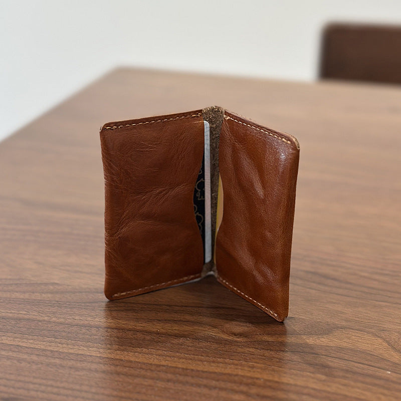 李記 | 原創手工真皮 | 本革パ薄型一折り小卡包25023號