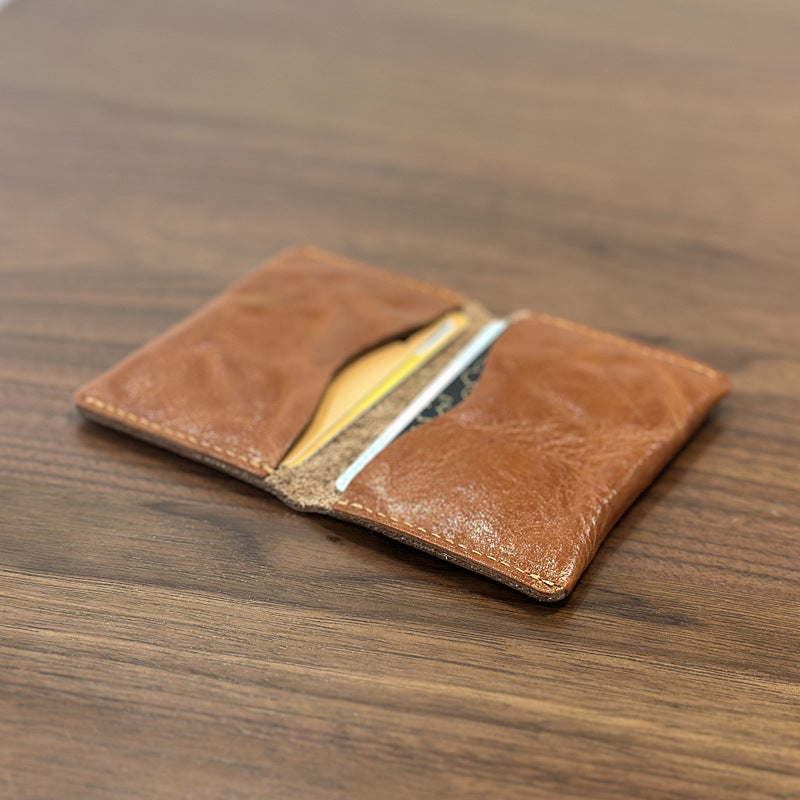 李記 | 原創手工真皮 | 本革パ薄型一折り小卡包25023號