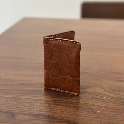 李記 | 原創手工真皮 | 本革パ薄型一折り小卡包25023號