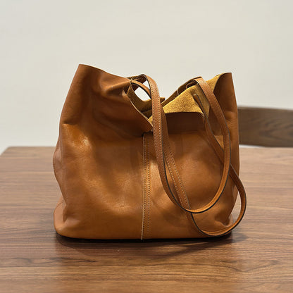 李記 | 原創手工真皮 | 簡約復古托特包25029號