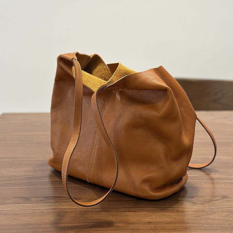 李記 | 原創手工真皮 | 簡約復古托特包25029號