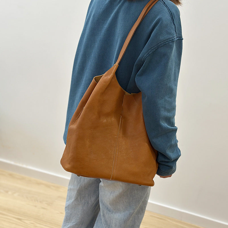 李記 | 原創手工真皮 | 簡約復古托特包25029號