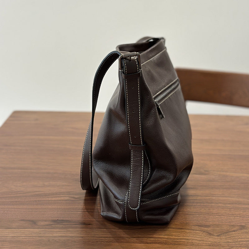 李記 | 原創手工真皮 | 質感が自然に大容量肩唄包25033號