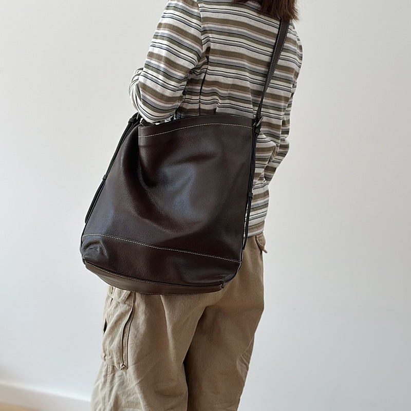 李記 | 原創手工真皮 | 質感が自然に大容量肩唄包25033號