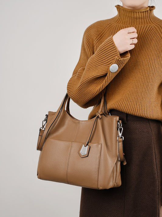 Li Ji | Original handmade genuine leather | Soft, large-capacity, large-storage tote bag No. 2576 