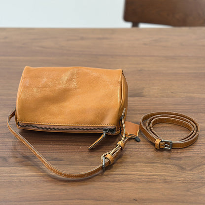 李記 | 原創手工真皮 | 植鞣頭層牛皮の迷你真皮小方包26002號