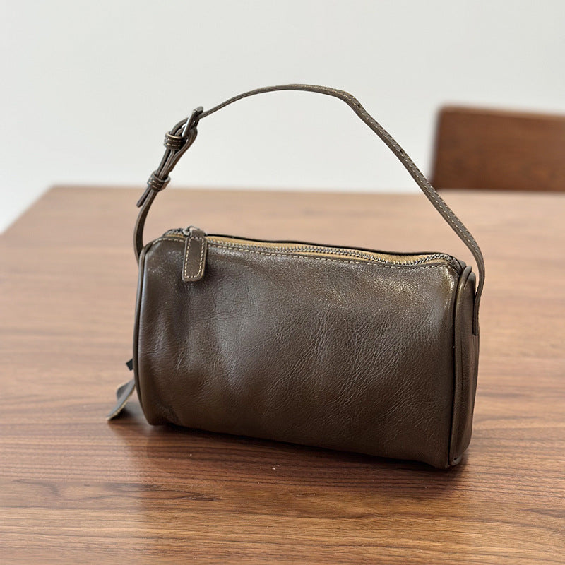 李記 | 原創手工真皮 | 植鞣頭層牛皮の迷你真皮小方包26002號