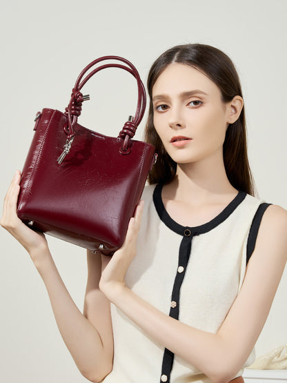 李記 | 原創手工真皮 | 爆裂紋油蠟皮い手提包2758號