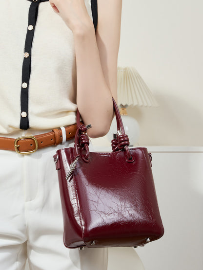 李記 | 原創手工真皮 | 爆裂紋油蠟皮い手提包2758號