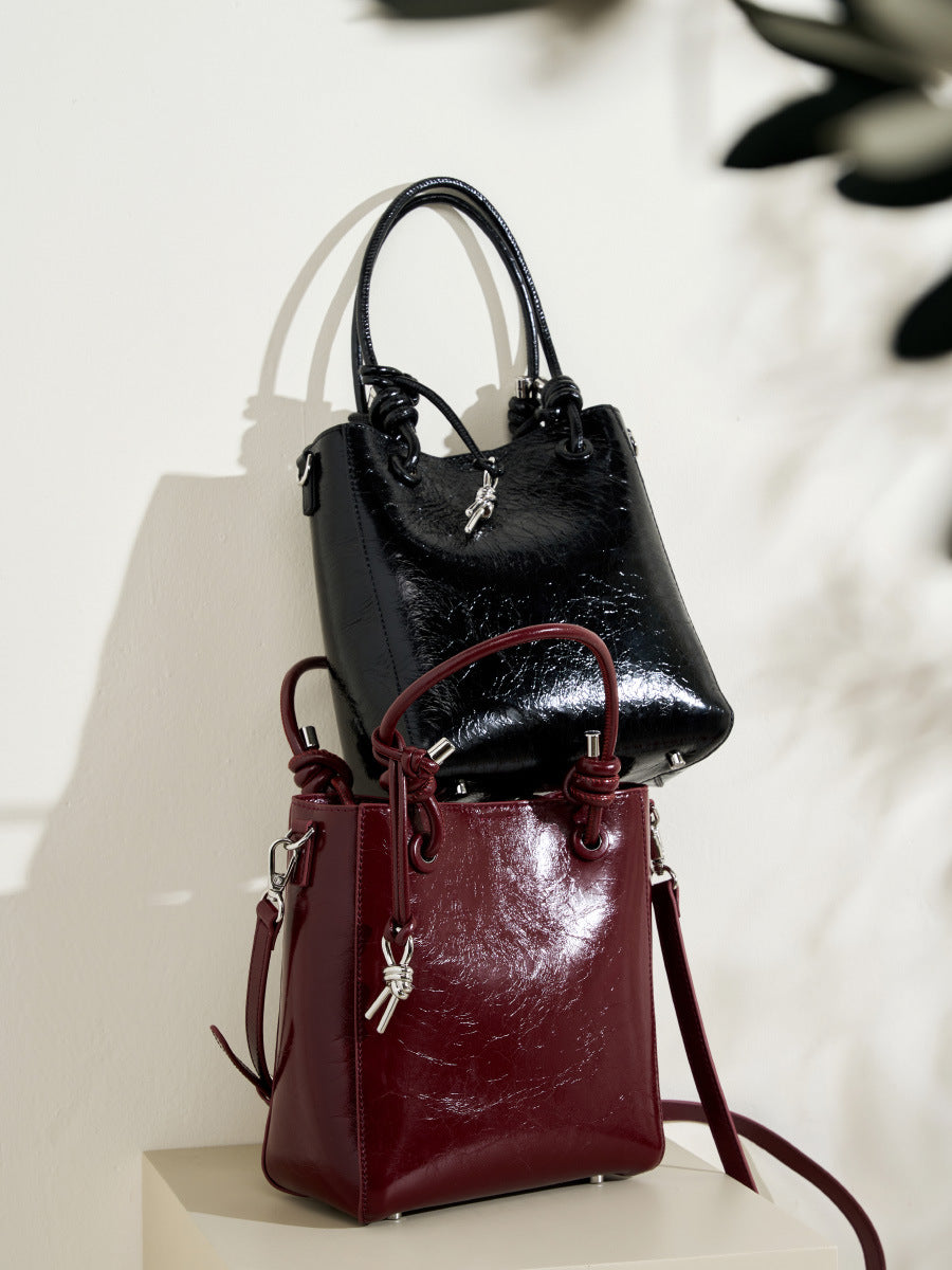 李記 | 原創手工真皮 | 爆裂紋油蠟皮い手提包2758號