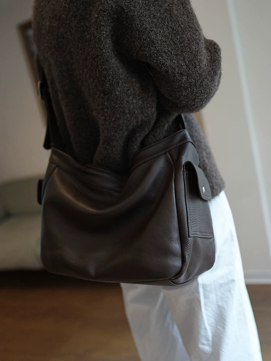 李記 | 原創手工真皮 | 日常搭配で高級簡約の通勤包28096號