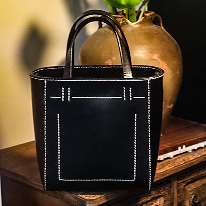 Li Ji | Original handmade leather | High oil mirror vegetable tanned leather small square bag No. 30162 