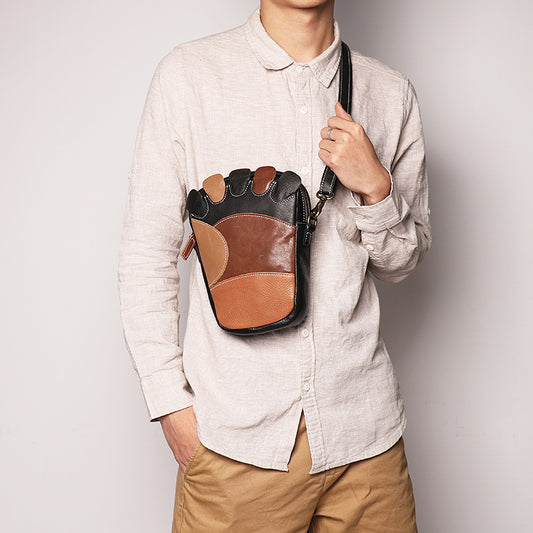 李記 | 原創手工真皮 | 復古 個性腳趾狀 撞色簡約 手機包30316號