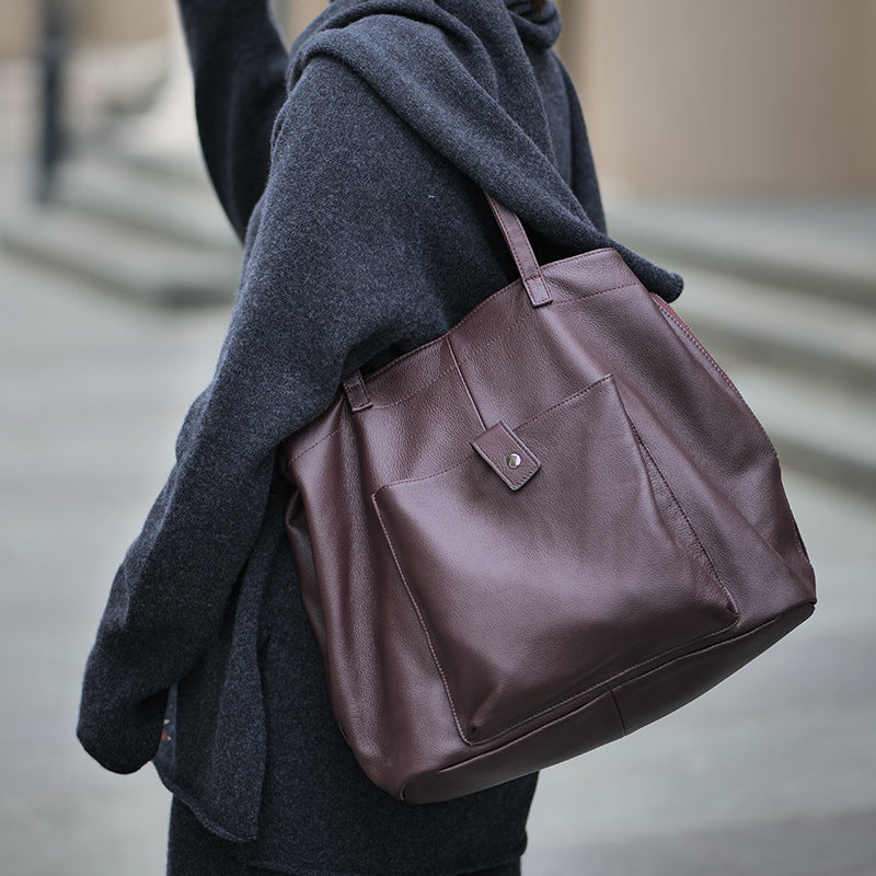 李記 | 原創手工真皮 | 多層內裡の復古通勤托特包3331號