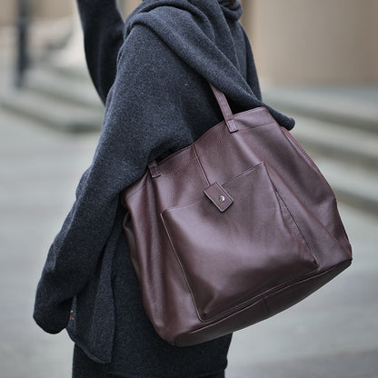 李記 | 原創手工真皮 | 多層內裡の復古通勤托特包3331號