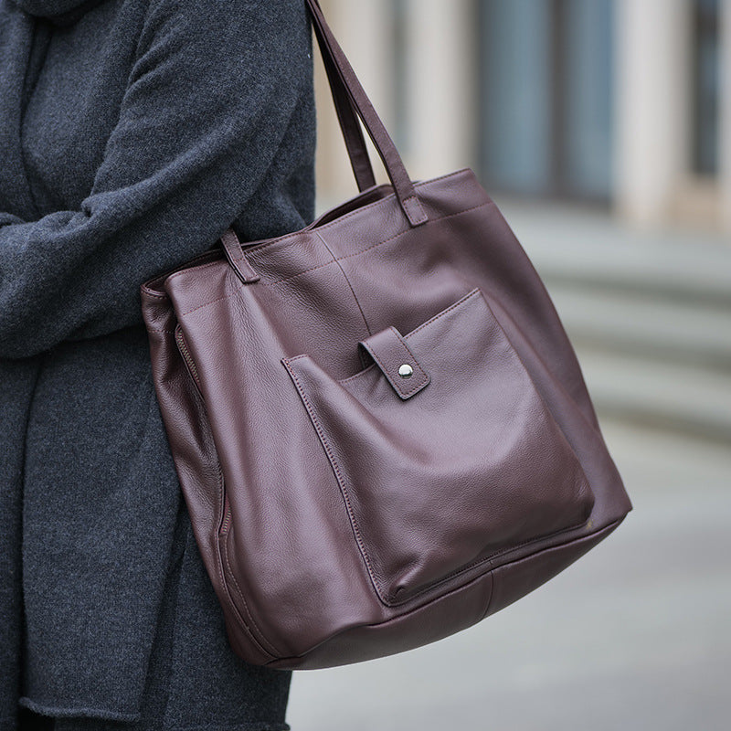 李記 | 原創手工真皮 | 多層內裡の復古通勤托特包3331號