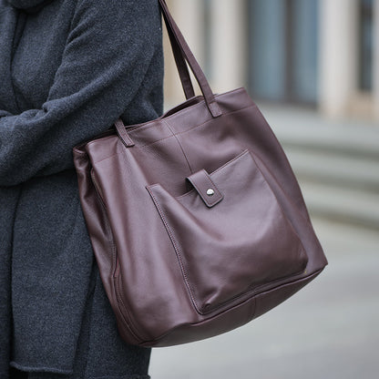 李記 | 原創手工真皮 | 多層內裡の復古通勤托特包3331號