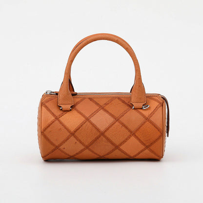 李記 | 原創手工真皮 | 鴕鳥皮う菱格円筒包3599T號