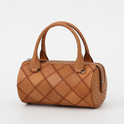 李記 | 原創手工真皮 | 鴕鳥皮う菱格円筒包3599T號