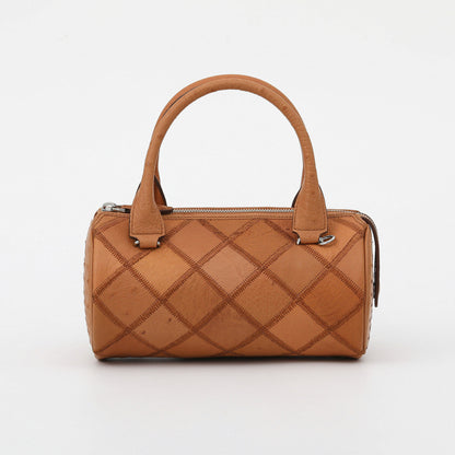 李記 | 原創手工真皮 | 鴕鳥皮う菱格円筒包3599T號