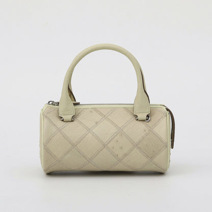 李記 | 原創手工真皮 | 鴕鳥皮う菱格円筒包3599T號