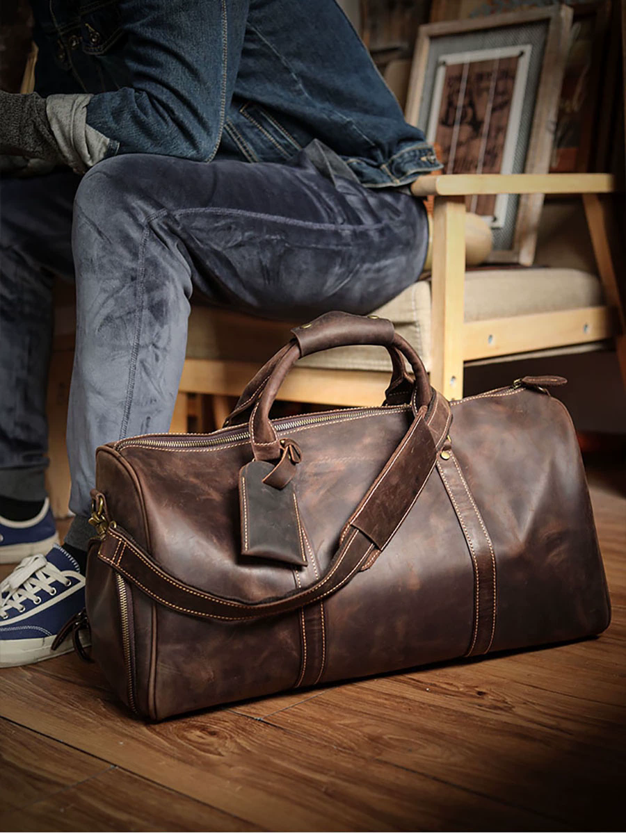 李記 | 原創手工真皮 | 超高性價比の戶外差旅旅行包38593號