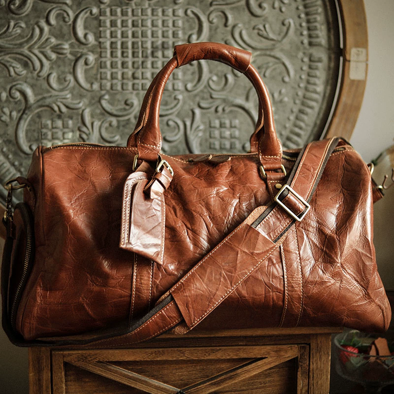 李記 | 原創手工真皮 | 超高性價比の戶外差旅旅行包38593號