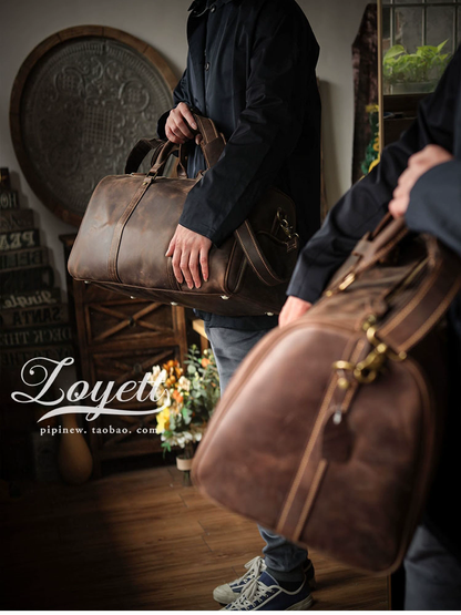 李記 | 原創手工真皮 | 超高性價比の戶外差旅旅行包38593號