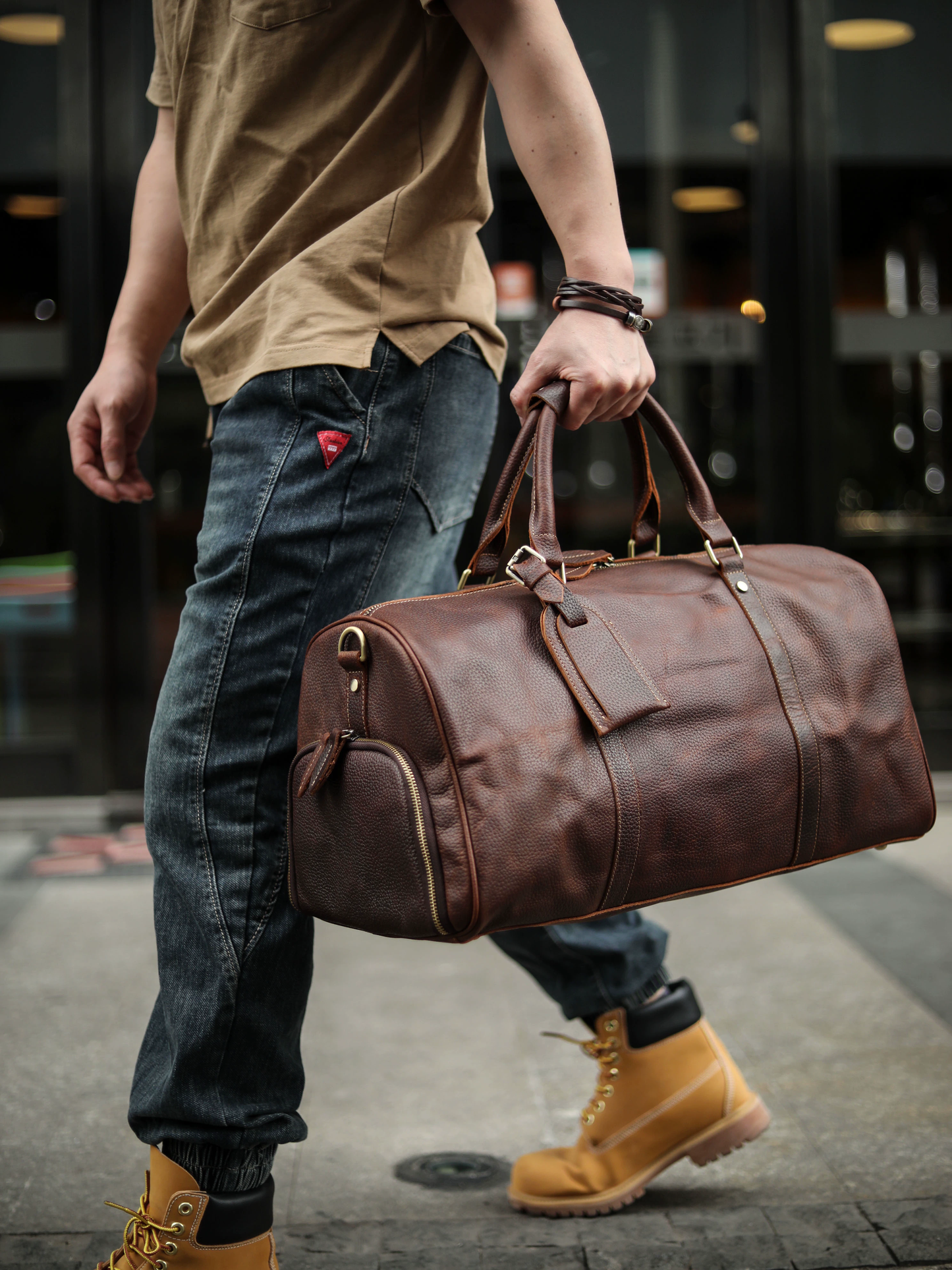 李記 | 原創手工真皮 | 超高性價比の戶外差旅旅行包38593號