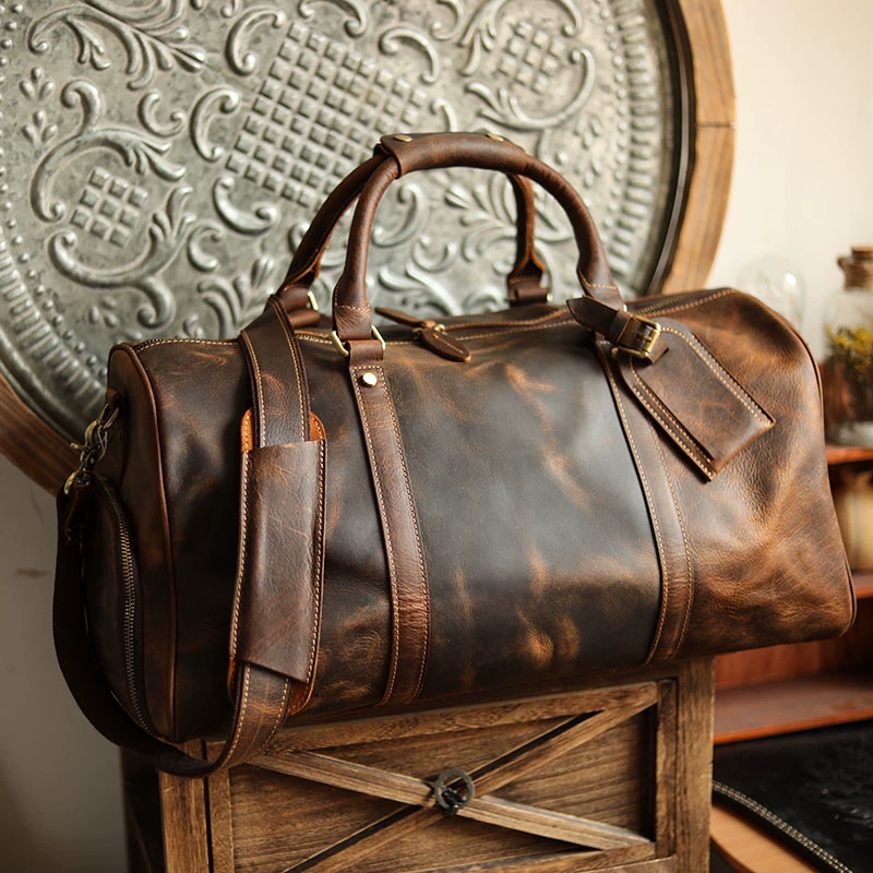 李記 | 原創手工真皮 | 超高性價比の戶外差旅旅行包38593號