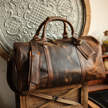 李記 | 原創手工真皮 | 超高性價比の戶外差旅旅行包38593號