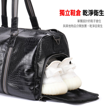 李記 | 原創真皮手工 | 帶獨立鞋倉の差旅健身包40928號