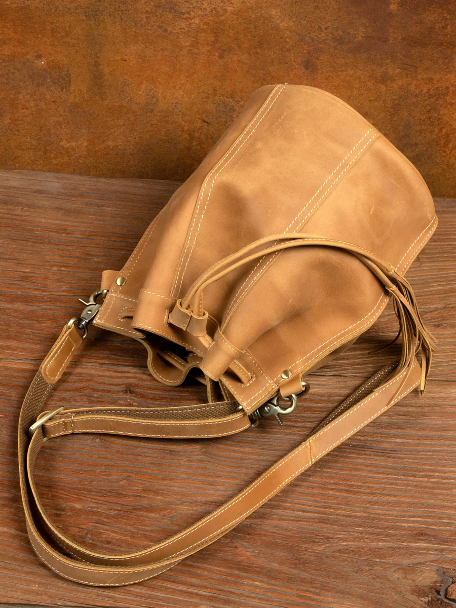 李記 | 原創手工真皮 | 穿什麼都搭の抽繩水桶包4101號