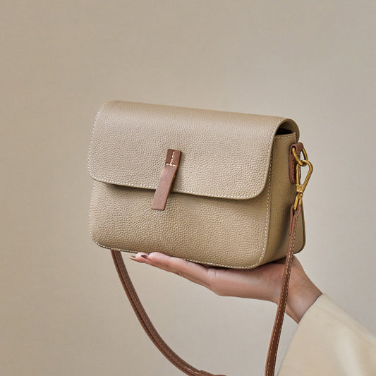 Li Ji | Original handmade genuine leather | Simple, small, square, beautiful, slanted bag No. 41094 