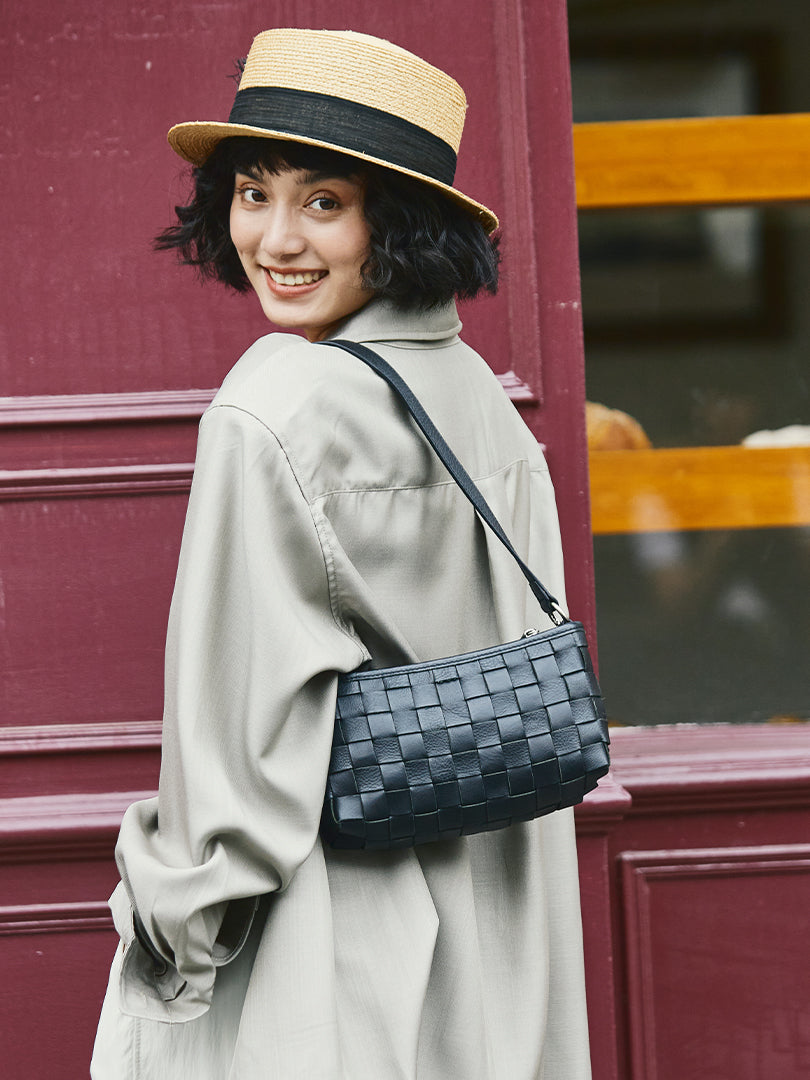 李記 | 原創手工真皮 | 鞣製で手作編織の腋下包45463號