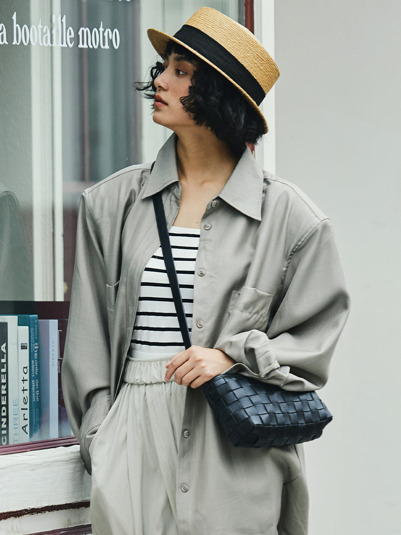 李記 | 原創手工真皮 | 鞣製で手作編織の腋下包45463號