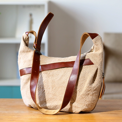 李記 | 原創手工真皮 | 棉麻慵懶風ッ帆布包47510號