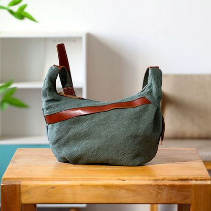 李記 | 原創手工真皮 | 棉麻慵懶風ッ帆布包47510號