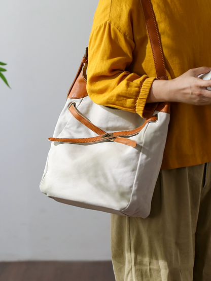 李記 | 原創手工真皮 | 高級耐磨の帆布包48457號