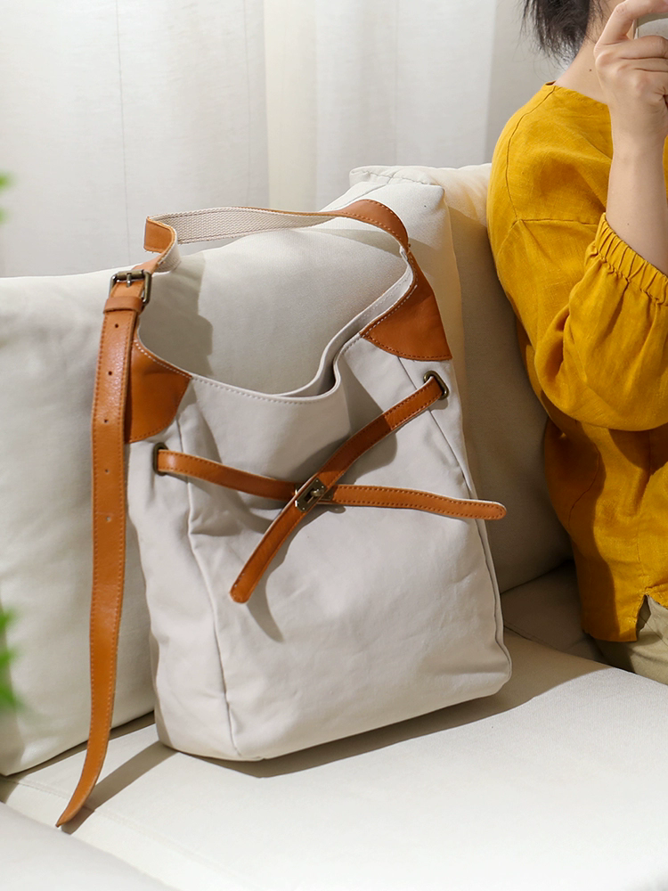 李記 | 原創手工真皮 | 高級耐磨の帆布包48457號