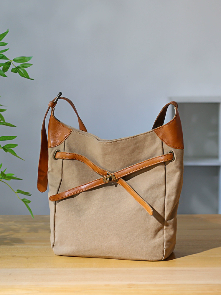 李記 | 原創手工真皮 | 高級耐磨の帆布包48457號