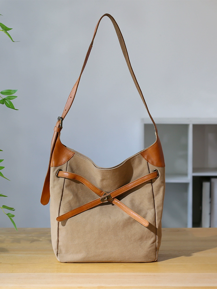 李記 | 原創手工真皮 | 高級耐磨の帆布包48457號