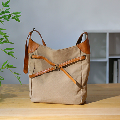 李記 | 原創手工真皮 | 高級耐磨の帆布包48457號