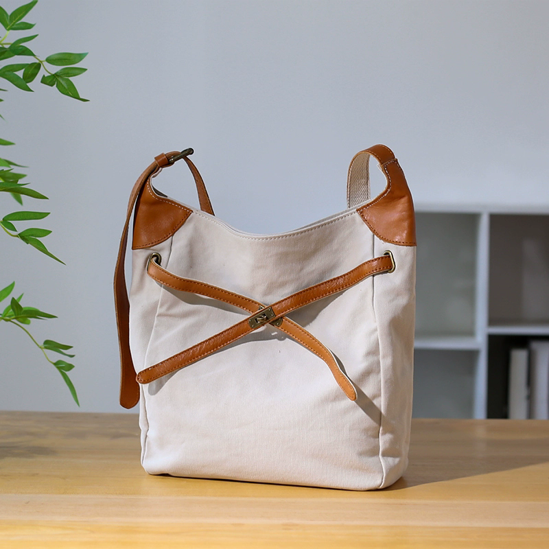 李記 | 原創手工真皮 | 高級耐磨の帆布包48457號