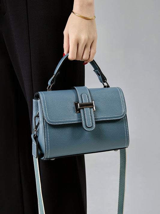 Li Ji | Original handmade genuine leather | First-layer cow leather simple handbag No. 5003 