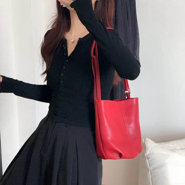 李記 | 原創手工真皮 | 慵懶風い優質質感バ手提包5060號