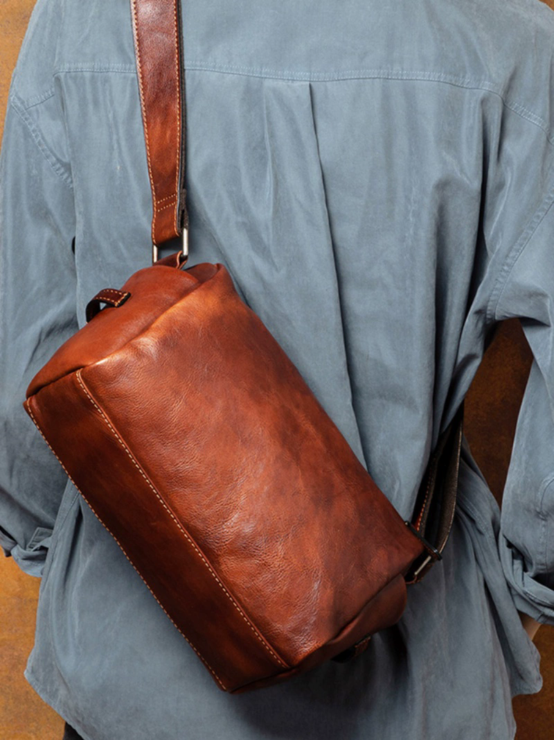 李記 | 原創手工真皮 | 一款戶外潮流實用の斜唄包5121號