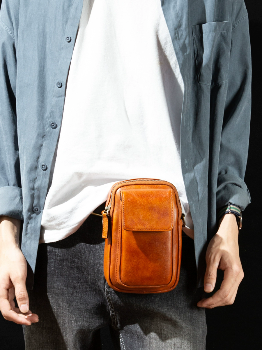 李記 | 原創手工真皮 | 縦型カ本革の便捷小垮包5679號