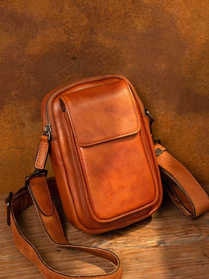 李記 | 原創手工真皮 | 縦型カ本革の便捷小垮包5679號